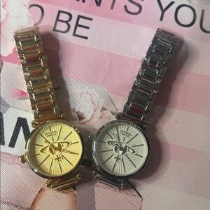 Silver or gold Watch with Orb Design stainless steel unisex
